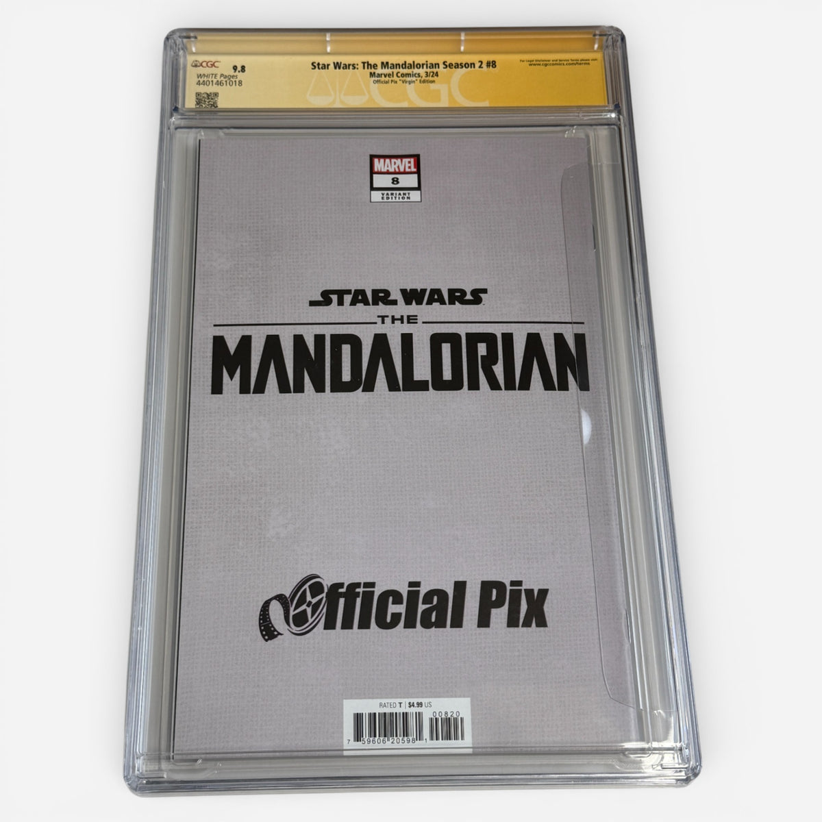 CGC SS 9.8 Star Wars Mandalorian S2 #8 Signed By Mark Hamill - E.M. Gist Cover