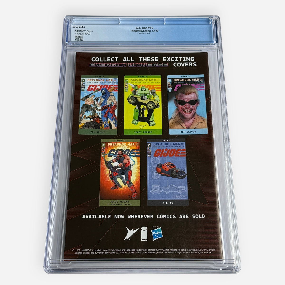 G.I. Joe #16 CGC 9.8 Jesus Merino 1:25 Retailer Incentive Variant Cover D