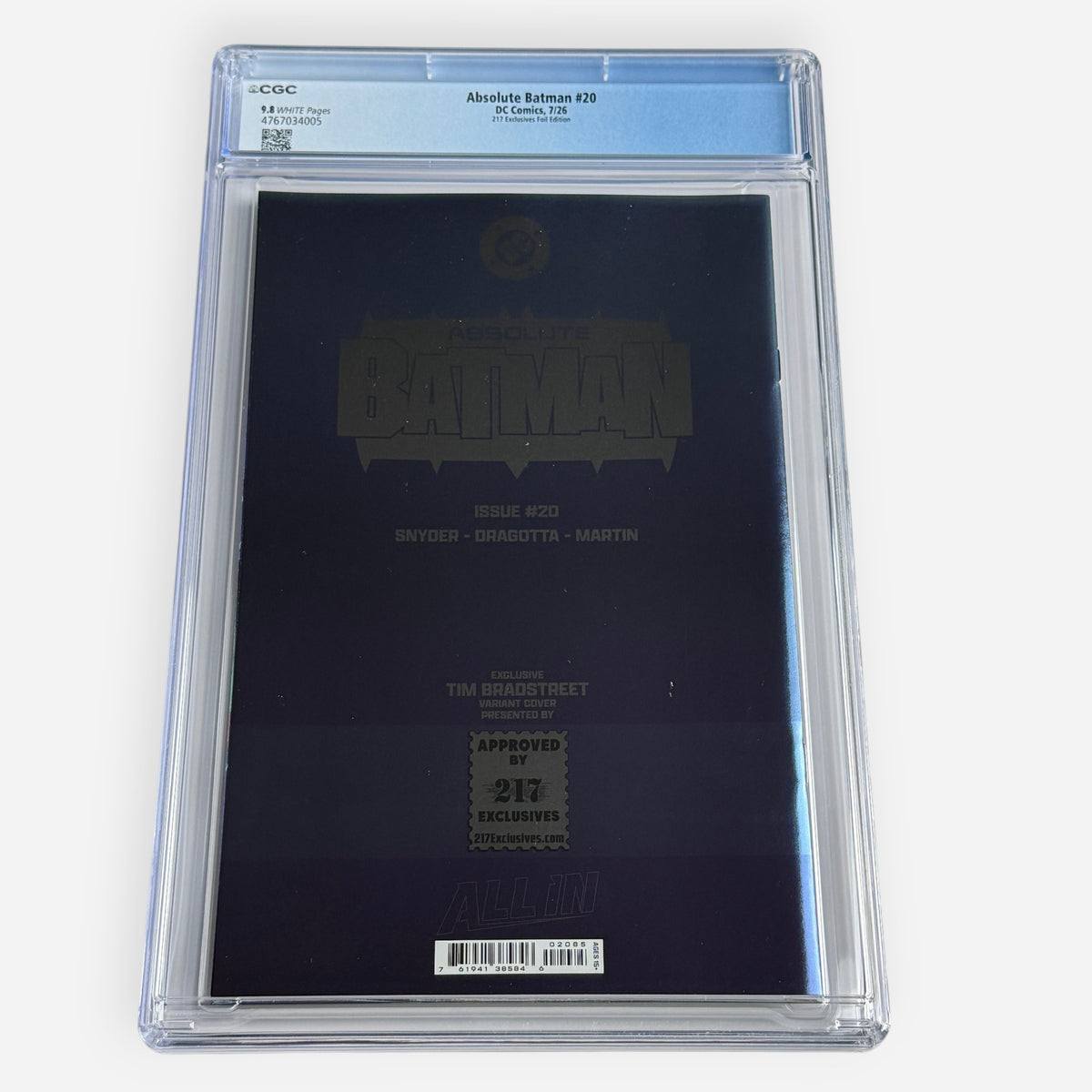 Absolute Batman #20 CGC 9.8 Tim Bradstreet 217 Exclusives Foil Edition – Limited to 1000