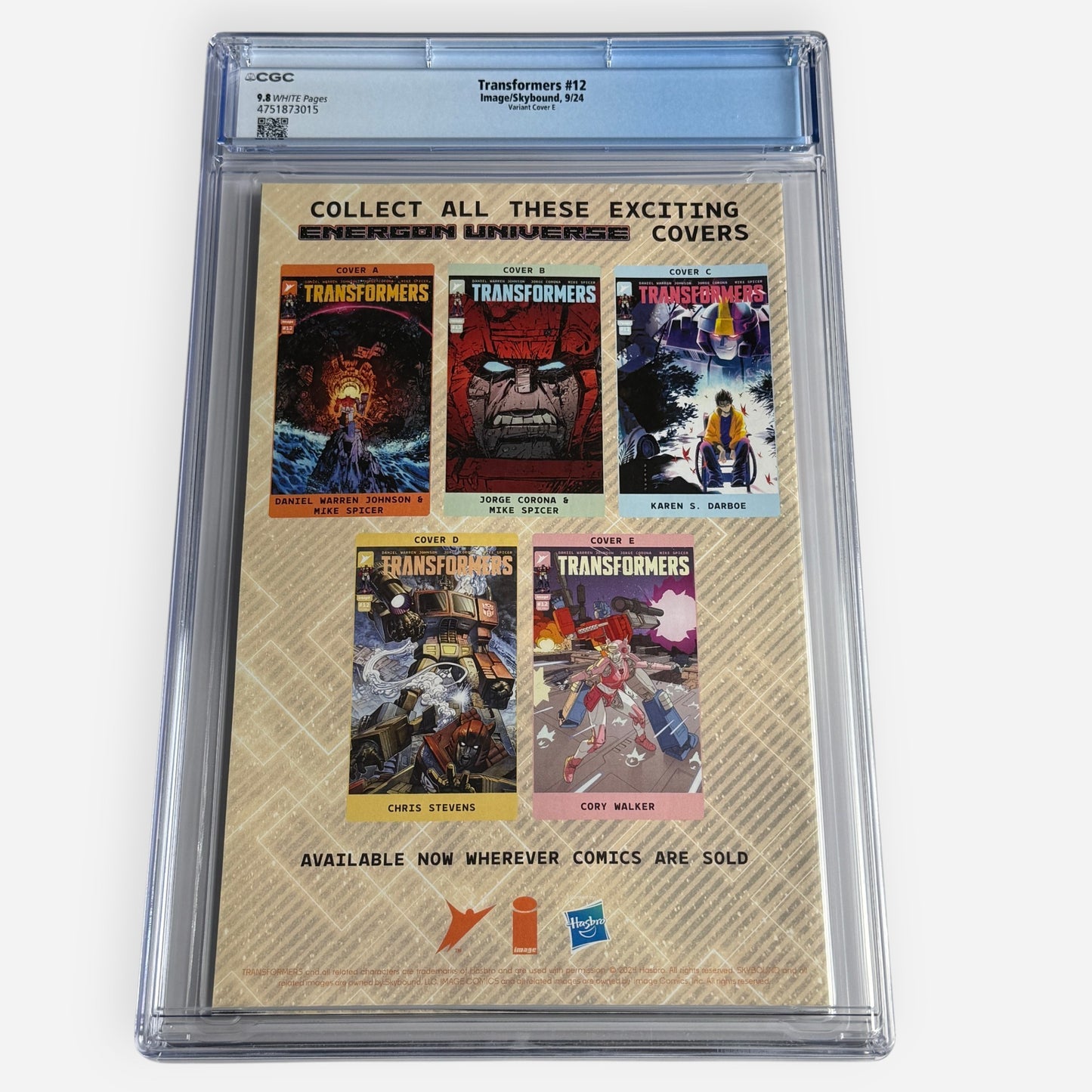 Transformers #12 Corey Walker 1:50 Variant Cover E CGC 9.8