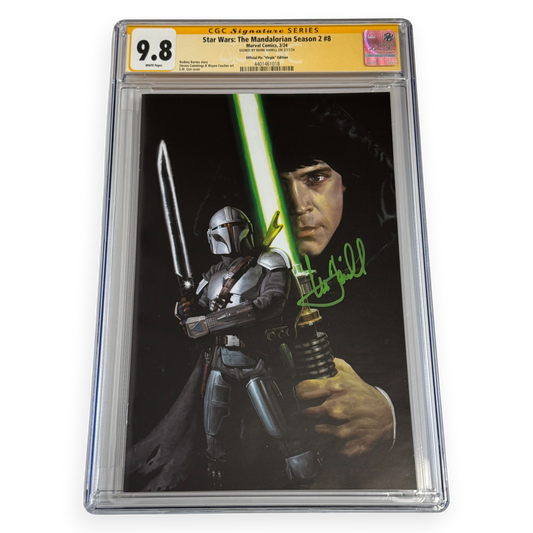 CGC SS 9.8 Star Wars Mandalorian S2 #8 Signed By Mark Hamill - E.M. Gist Cover