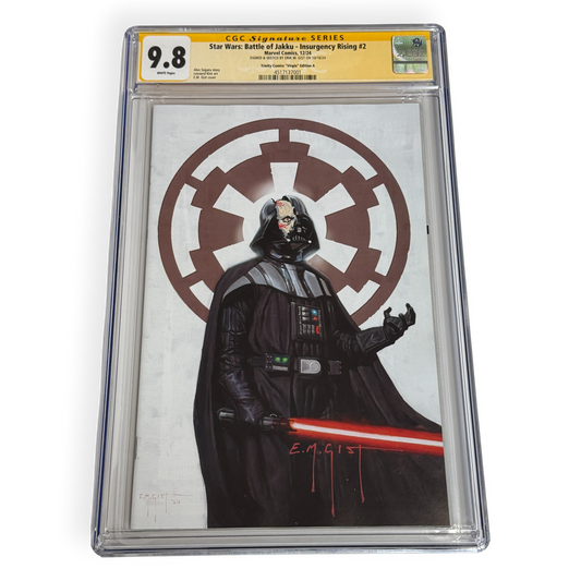 Star Wars Battle of Jakku #2 CGC SS 9.8 - Signed & Sketch Duel's End Remark by E.M. Gist LTD 800