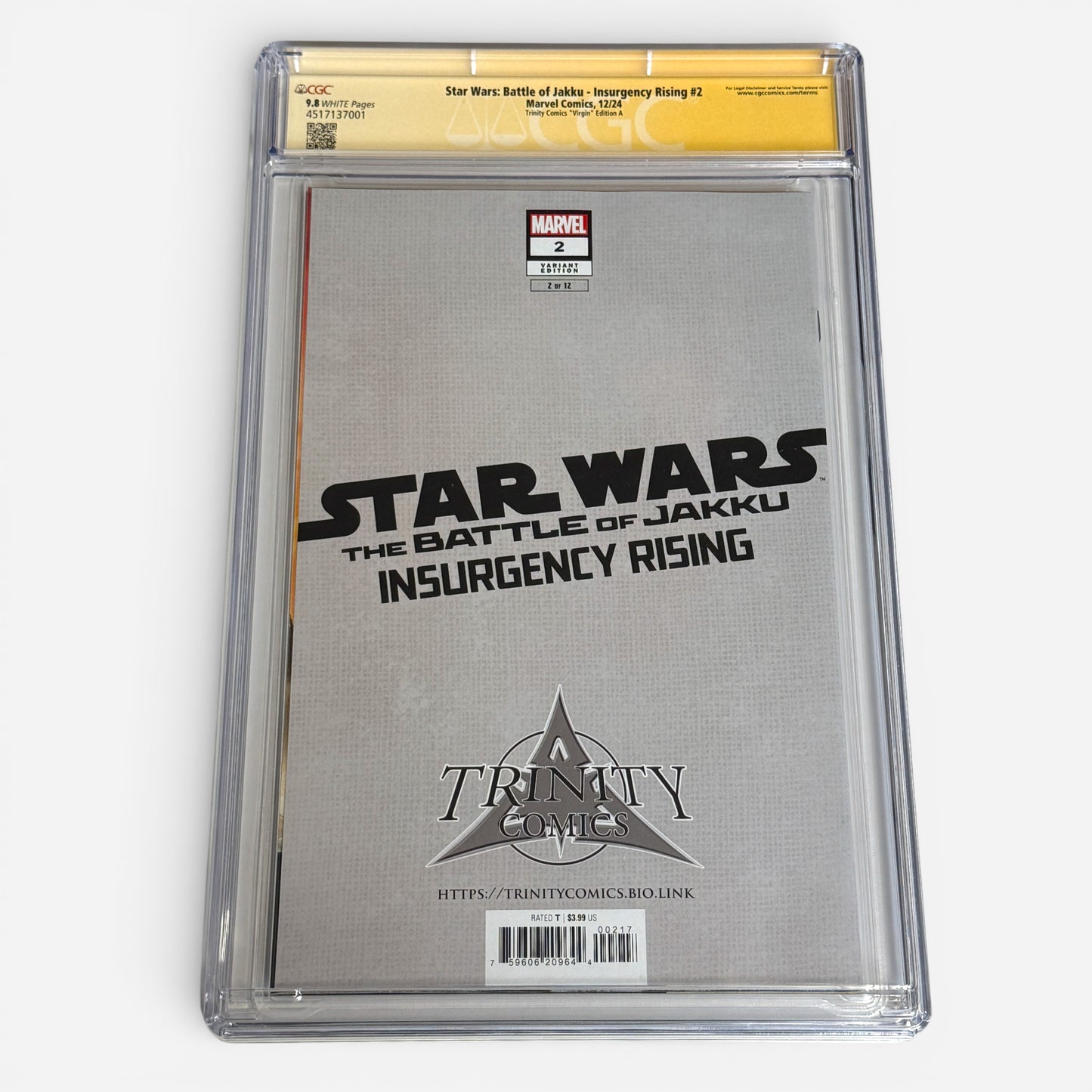Star Wars Battle of Jakku #2 CGC SS 9.8 - Signed & Sketch Duel's End Remark by E.M. Gist LTD 800
