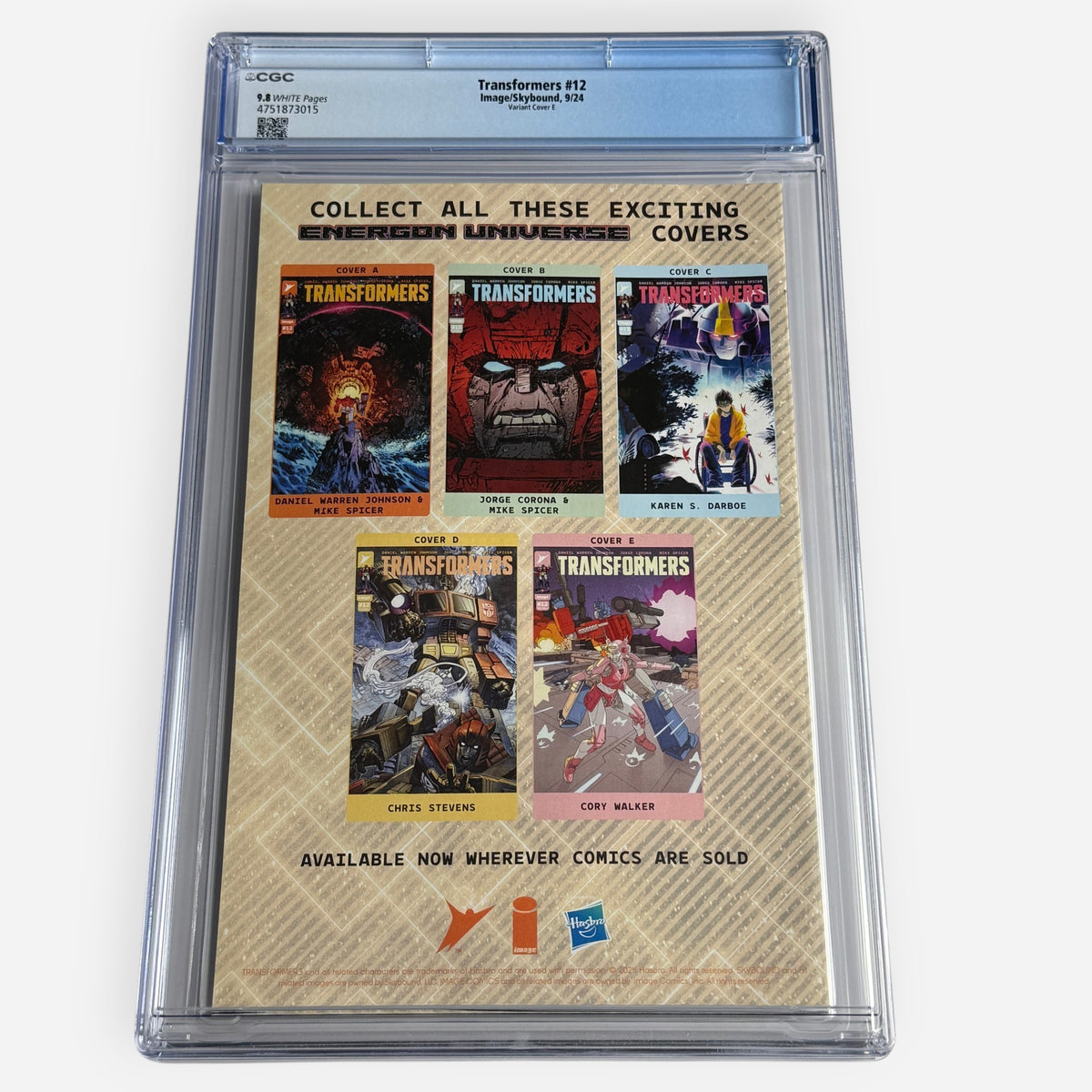 Transformers #12 Corey Walker 1:50 Variant Cover E CGC 9.8